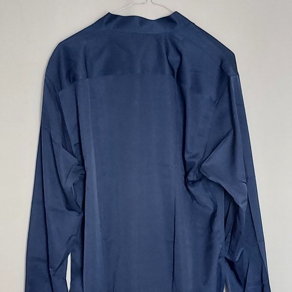 ZEROYAA Men's Hipster Solid Slim Fit Long Sleeve Mandarin Collar Dress Shirt - Picture 2 of 5